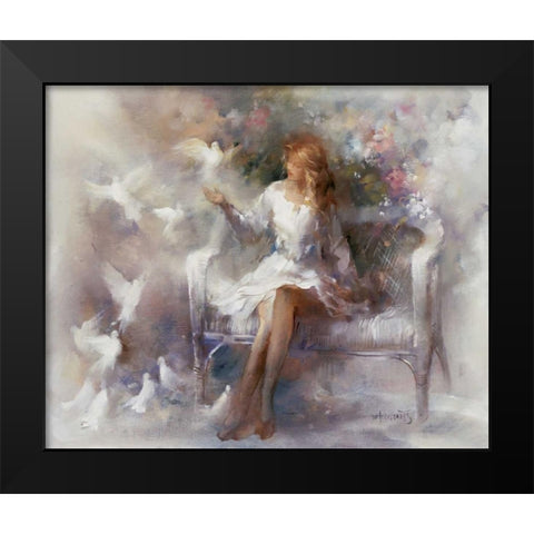 White dreams Black Modern Wood Framed Art Print by Haenraets, Willem