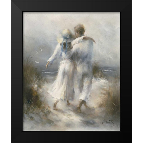 Romantic Black Modern Wood Framed Art Print by Haenraets, Willem