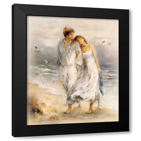 In love Black Modern Wood Framed Art Print with Double Matting by Haenraets, Willem