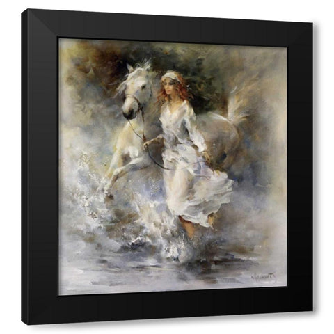 Cool breeze Black Modern Wood Framed Art Print with Double Matting by Haenraets, Willem