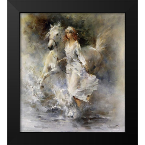 Cool breeze Black Modern Wood Framed Art Print by Haenraets, Willem