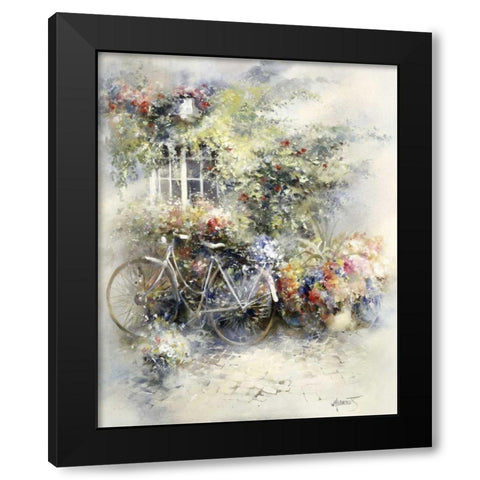 Blossom Black Modern Wood Framed Art Print with Double Matting by Haenraets, Willem