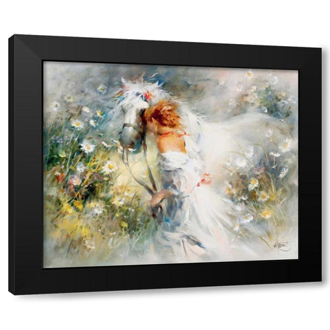White dream Black Modern Wood Framed Art Print with Double Matting by Haenraets, Willem