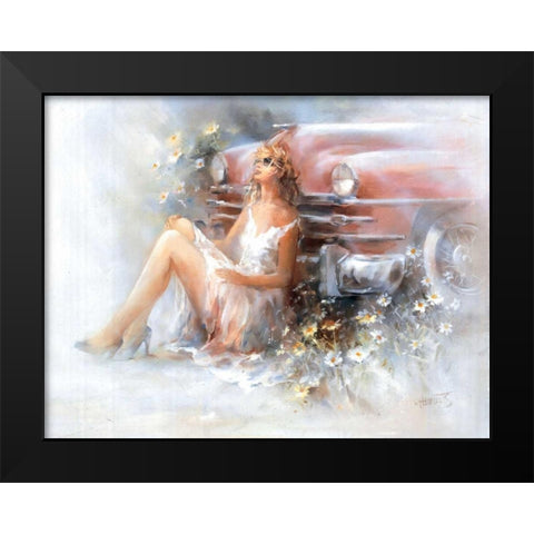Relax Black Modern Wood Framed Art Print by Haenraets, Willem