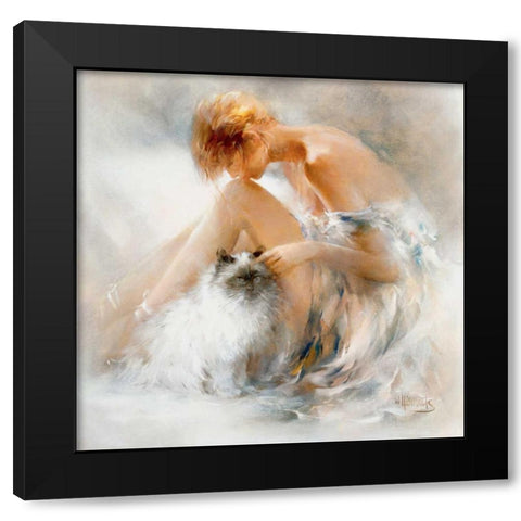 Desire Black Modern Wood Framed Art Print with Double Matting by Haenraets, Willem