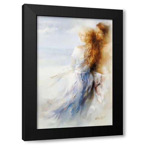 Together Black Modern Wood Framed Art Print by Haenraets, Willem