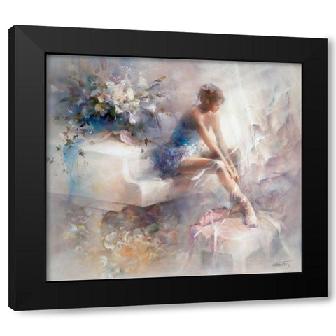 Melodies Black Modern Wood Framed Art Print with Double Matting by Haenraets, Willem