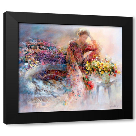 Thinking of you Black Modern Wood Framed Art Print by Haenraets, Willem