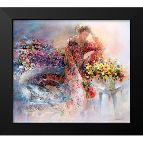 Thinking of you Black Modern Wood Framed Art Print by Haenraets, Willem
