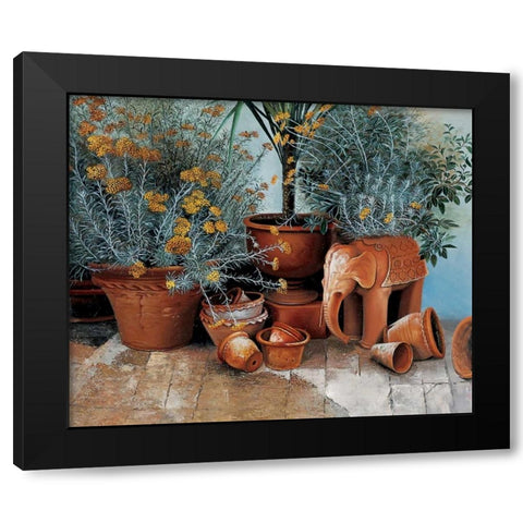 Terra cotta Black Modern Wood Framed Art Print with Double Matting by Roelofs, Wouter