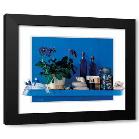 Rhapsody in blue Black Modern Wood Framed Art Print by Roelofs, Wouter