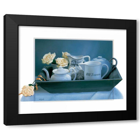 Tea time Black Modern Wood Framed Art Print by Roelofs, Wouter