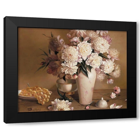 Summer roses Black Modern Wood Framed Art Print with Double Matting by Roelofs, Wouter