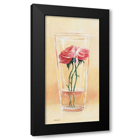 First rose of the season I Black Modern Wood Framed Art Print by Roelofs, Wouter
