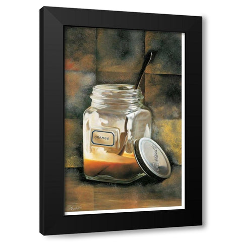 Orange Black Modern Wood Framed Art Print with Double Matting by Roelofs, Wouter