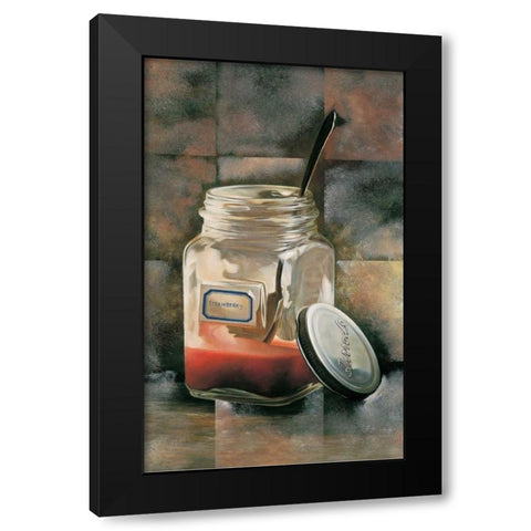Strawberry Black Modern Wood Framed Art Print by Roelofs, Wouter