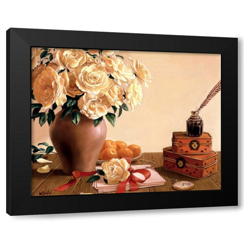 Classic stillife Black Modern Wood Framed Art Print with Double Matting by Roelofs, Wouter