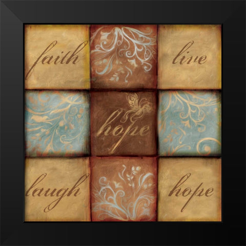 WORDS OF INSPIRATION HOPE Black Modern Wood Framed Art Print by Artique Studio