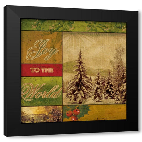 JOY TO THE WORLD II Black Modern Wood Framed Art Print by Artique Studio