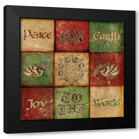 PEACE ON EARTH Black Modern Wood Framed Art Print by Artique Studio
