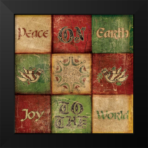 PEACE ON EARTH Black Modern Wood Framed Art Print by Artique Studio