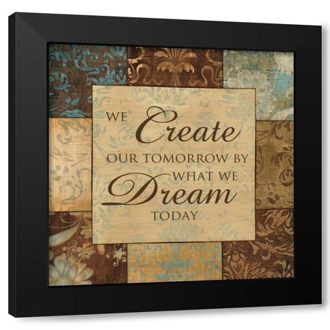 WHAT WE DREAM TODAY Black Modern Wood Framed Art Print by Artique Studio