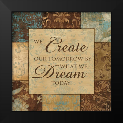 WHAT WE DREAM TODAY Black Modern Wood Framed Art Print by Artique Studio