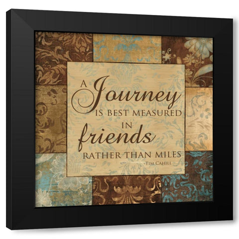 A JOURNEY IS MEASURED Black Modern Wood Framed Art Print by Artique Studio