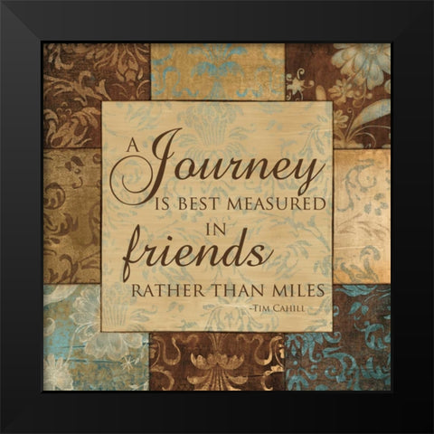 A JOURNEY IS MEASURED Black Modern Wood Framed Art Print by Artique Studio