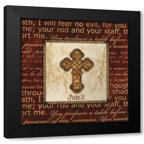 I WILL FEAR NO EVIL Black Modern Wood Framed Art Print with Double Matting by Artique Studio
