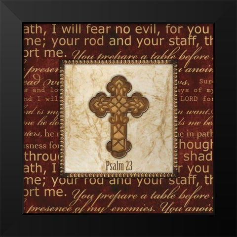 I WILL FEAR NO EVIL Black Modern Wood Framed Art Print by Artique Studio