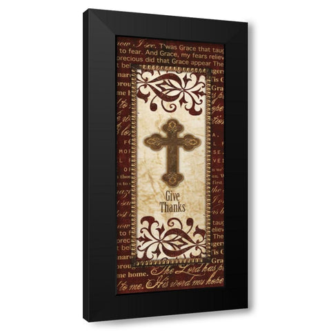 GIVE THANKS PANEL Black Modern Wood Framed Art Print by Artique Studio