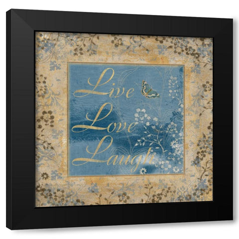 LIVE LOVE LAUGH Black Modern Wood Framed Art Print with Double Matting by Artique Studio