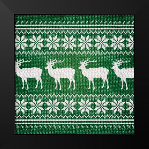GREEN NORDIC SWEATER I Black Modern Wood Framed Art Print by Artique Studio