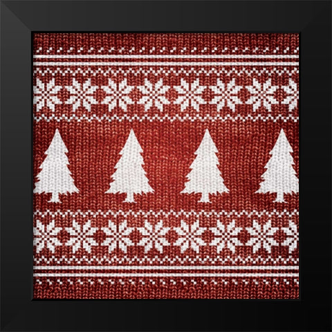 RED NORDIC SWEATER II Black Modern Wood Framed Art Print by Artique Studio