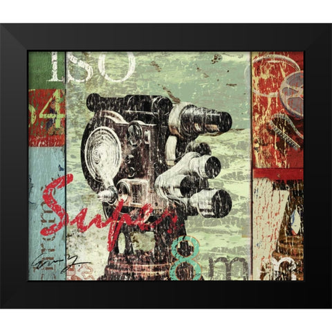 SUPER 8MM Black Modern Wood Framed Art Print by Yang, Eric