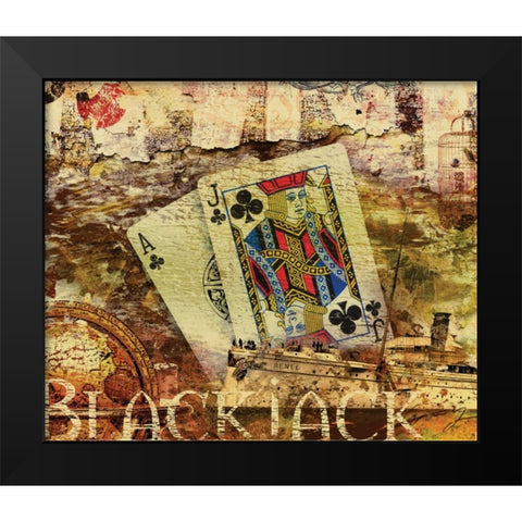 BLACK JACK Black Modern Wood Framed Art Print by Yang, Eric