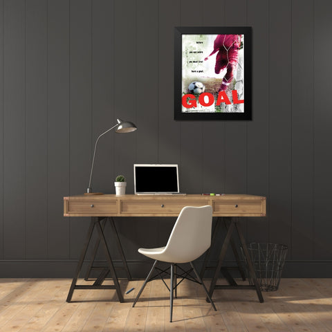GOAL Black Modern Wood Framed Art Print by Yang, Eric