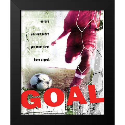 GOAL Black Modern Wood Framed Art Print by Yang, Eric