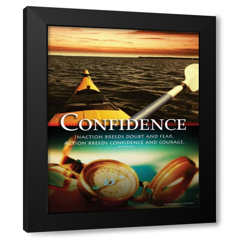 CONFIDENCE Black Modern Wood Framed Art Print by Yang, Eric