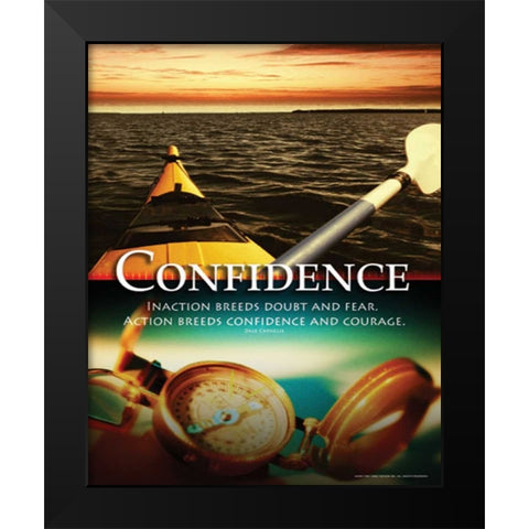 CONFIDENCE Black Modern Wood Framed Art Print by Yang, Eric