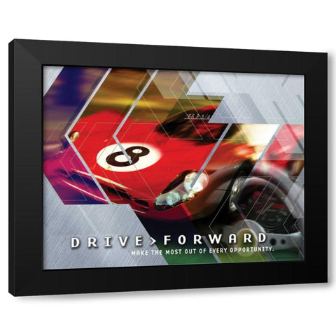 DRIVE FORWARD Black Modern Wood Framed Art Print with Double Matting by Yang, Eric