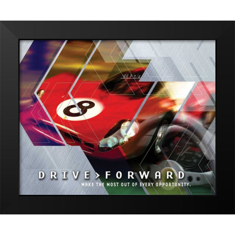 DRIVE FORWARD Black Modern Wood Framed Art Print by Yang, Eric