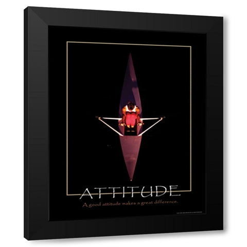 ATTITUDE Black Modern Wood Framed Art Print with Double Matting by Yang, Eric