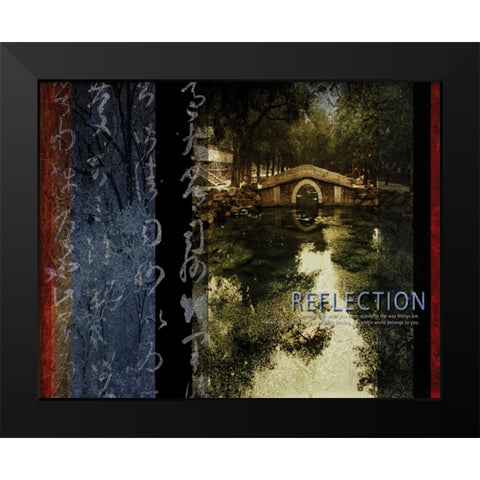 REFLECTION Black Modern Wood Framed Art Print by Yang, Eric
