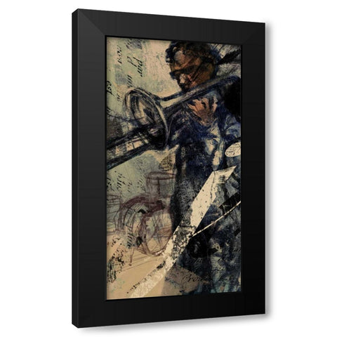 JAZZ PANEL 1 Black Modern Wood Framed Art Print with Double Matting by Yang, Eric