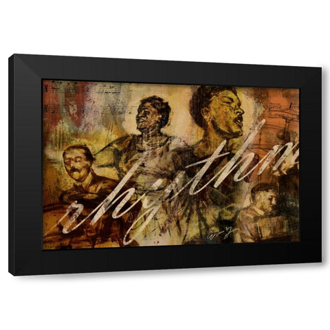 RHYTHM Black Modern Wood Framed Art Print by Yang, Eric