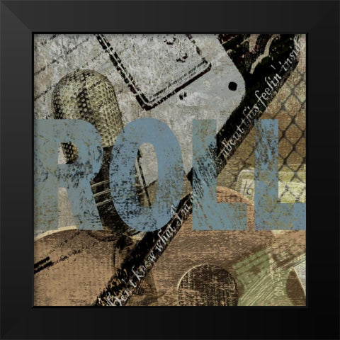 ROLL Black Modern Wood Framed Art Print by Yang, Eric