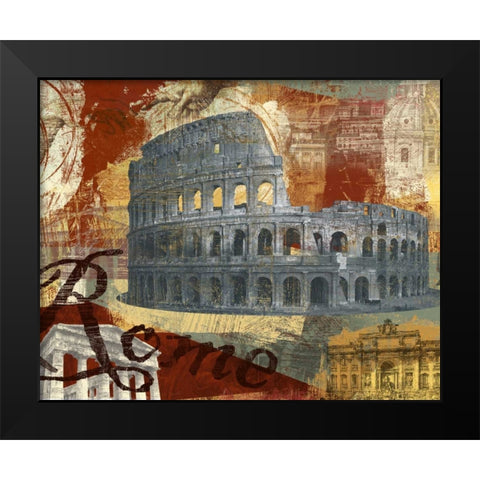 TOUR ROME Black Modern Wood Framed Art Print by Yang, Eric