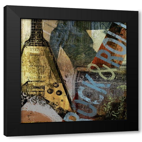 ROCK and ROLL Black Modern Wood Framed Art Print with Double Matting by Yang, Eric